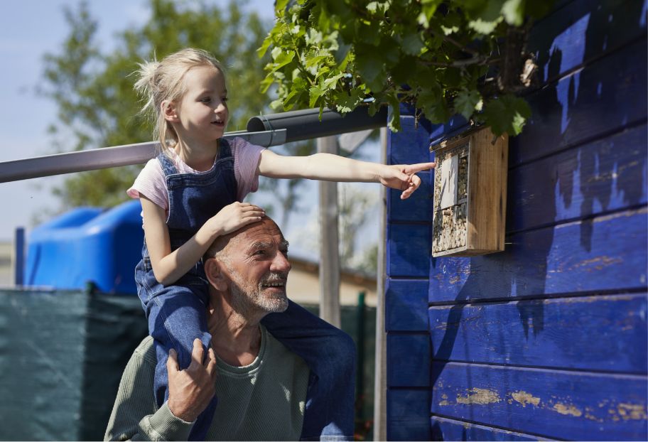 looking at nature with grandchild