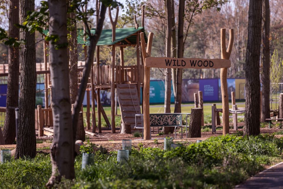 wild woods play area at Waterbeach redevelopment Cambridgeshire 