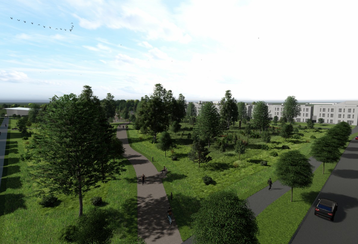 Waterbeach woods CGI of the Woods in Summer 2024