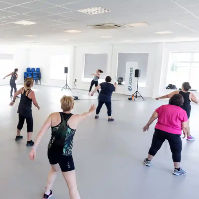 People doing a fitness class